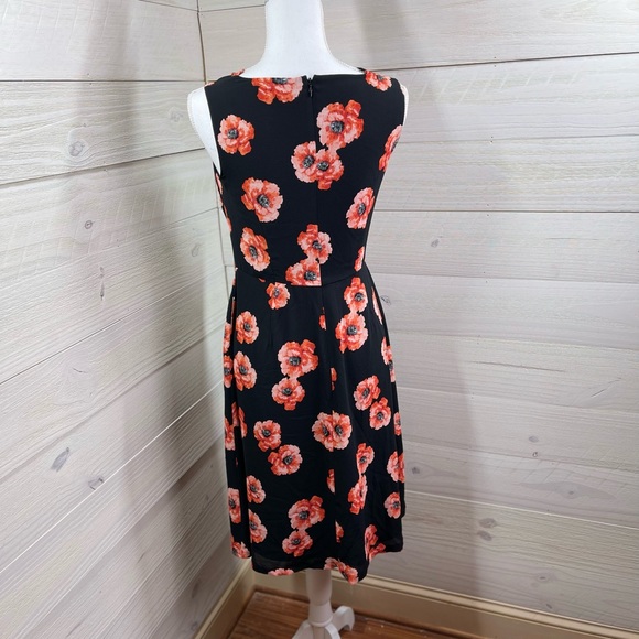 Talbots Floral Print Drape Neck Dress 2P FREE SHIP - Picture 3 of 5